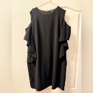 Nursing Queen Black Open Shoulder Midi Dress